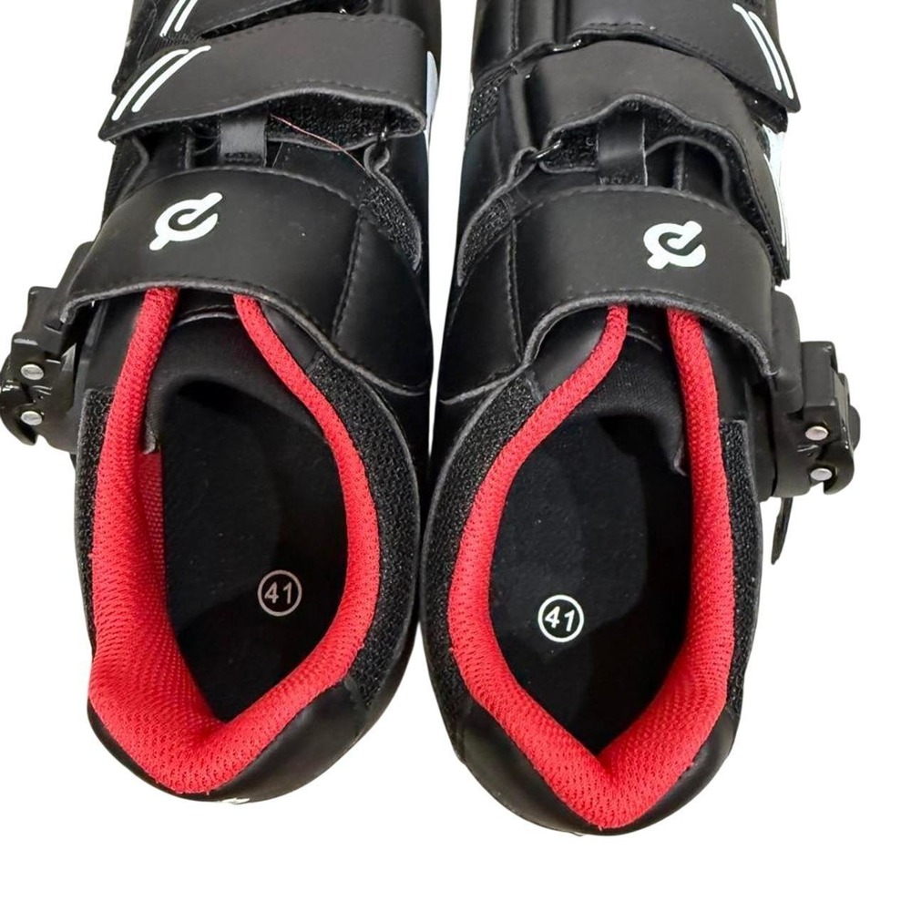Peloton Cycling Shoes Size 41 Men's 8 Women's 10 Black Red With Delta Cleats - Picture 4 of 4